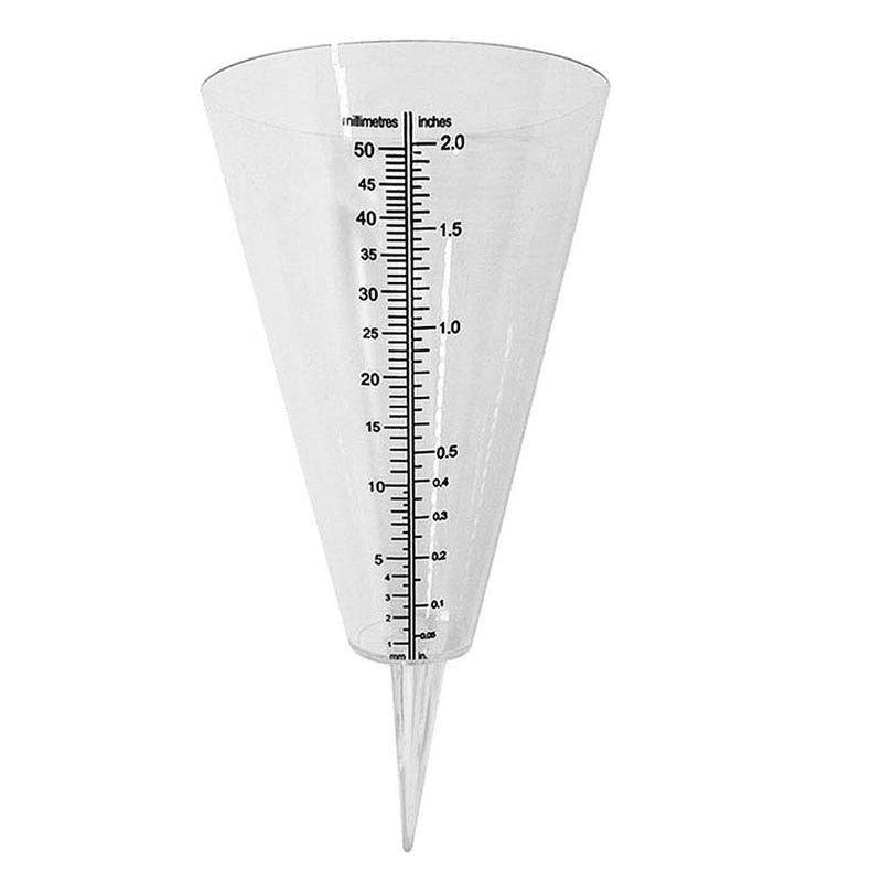 Pluviomètre conique en plastique transparent 