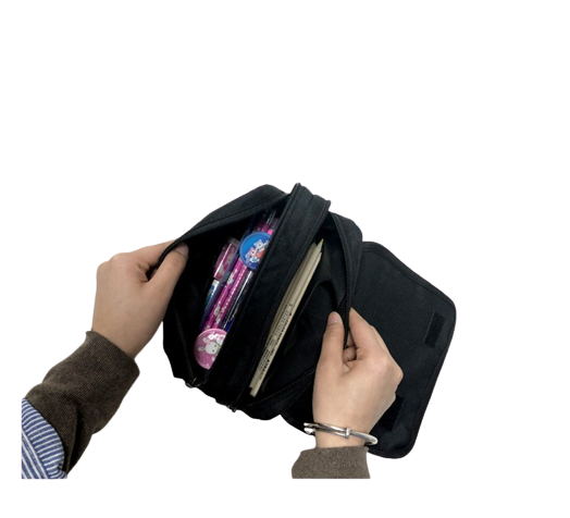 Trousse à stylos à fermeture éclair double couche 