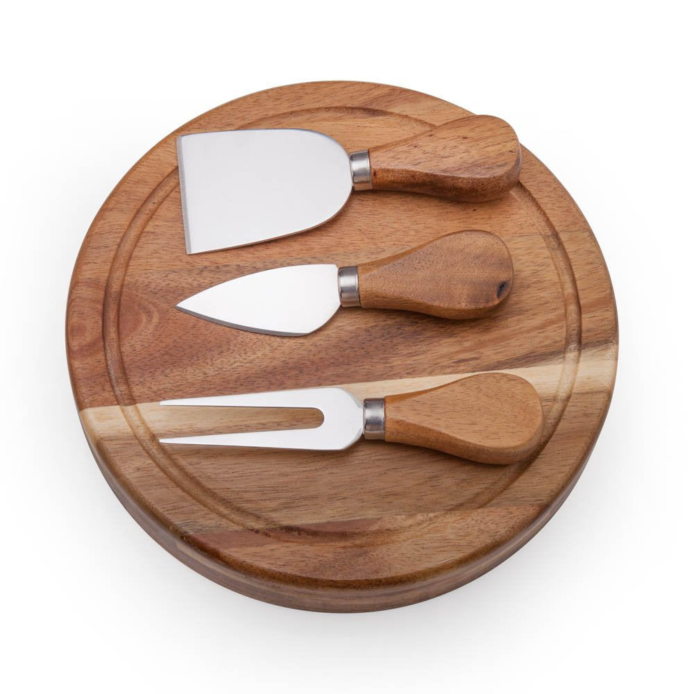 Acacia Wood Cheese Board Set