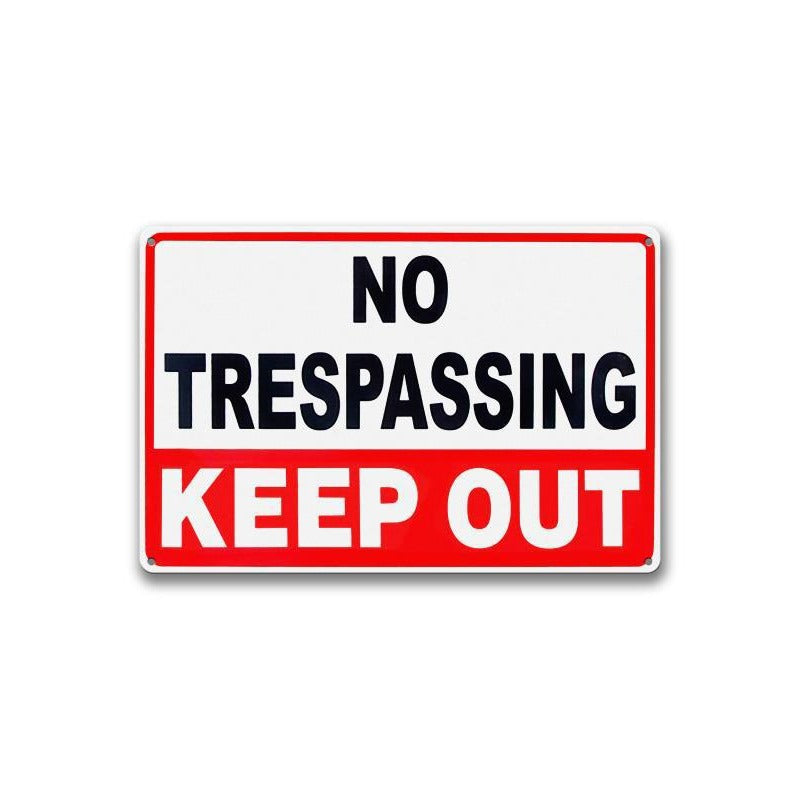 Panneau d'avertissement en étain 