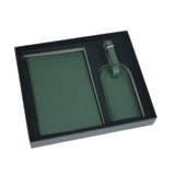 Ensemble d'étiquettes de bagages en cuir avec clip pour passeport 