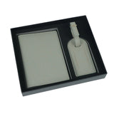 Ensemble d'étiquettes de bagages en cuir avec clip pour passeport 