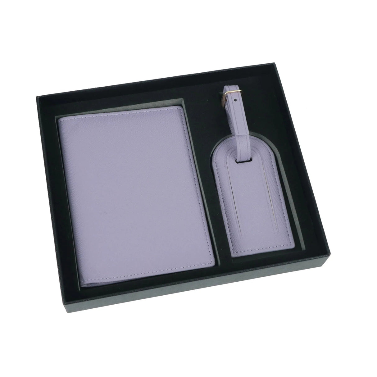 Ensemble d'étiquettes de bagages en cuir avec clip pour passeport 