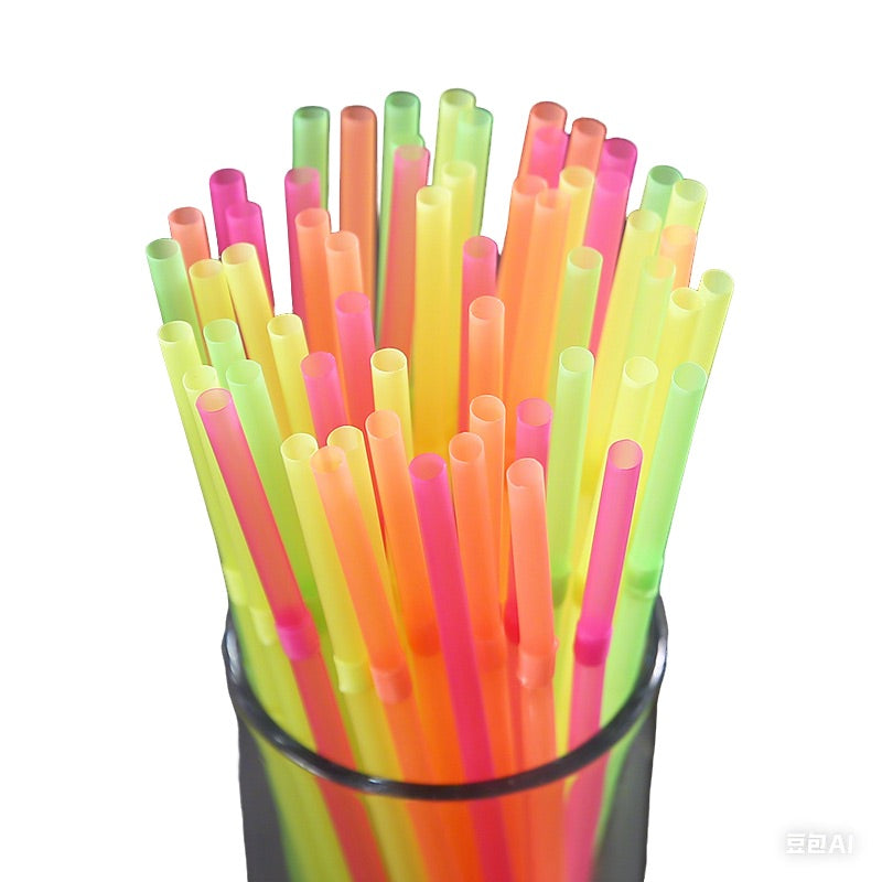 Paille colorée jetable 