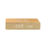 Horloge en bois avec chargeur sans fil 10 W 