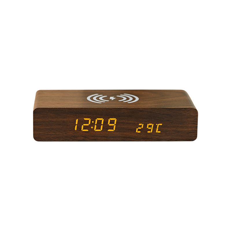 Horloge en bois avec chargeur sans fil 10 W 