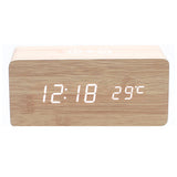 Horloge de chargement sans fil en bois à LED 