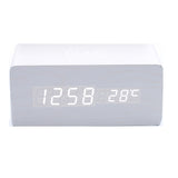 Horloge de chargement sans fil en bois à LED 