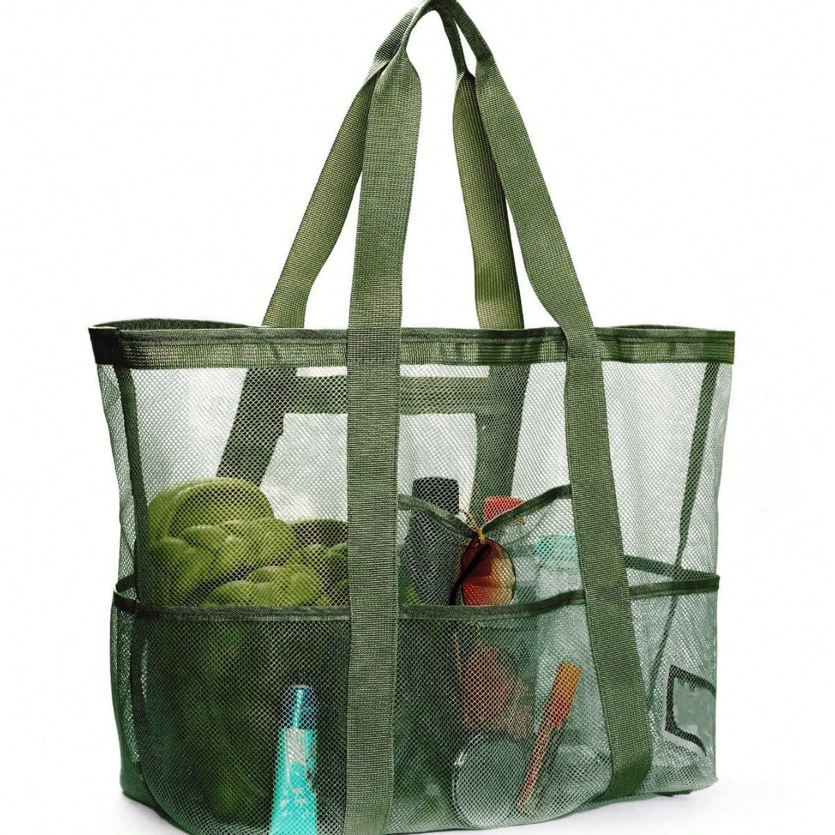Sac de plage en filet multi-poches 