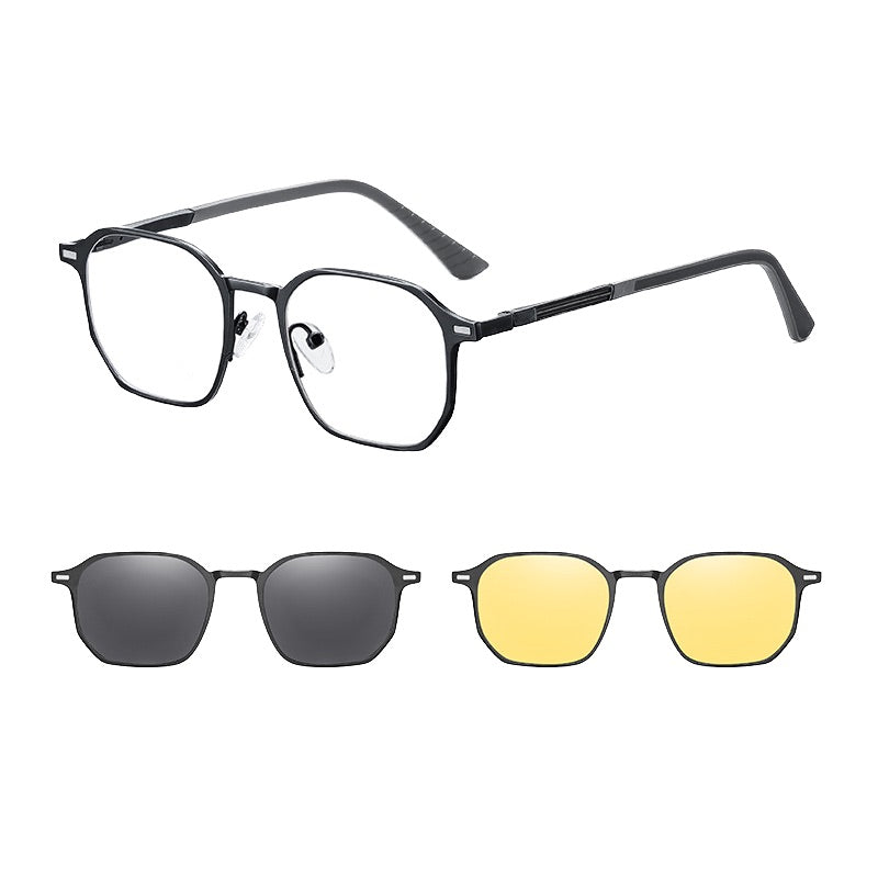 Lunettes de soleil magnétiques polarisées 3 en 1 