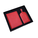 Coffret cadeau avec sac à passeport et étiquette de bagage 