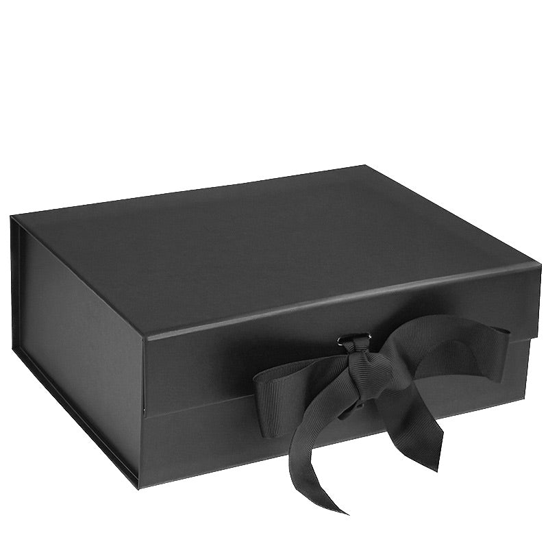 Black Folding Gift Box With Ribbon