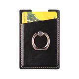 Rfid Blocking Leather Card Holder With Ring Stand