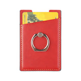 Rfid Blocking Leather Card Holder With Ring Stand