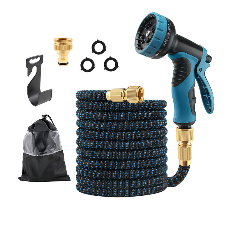 15m Garden Water Hose Complete Spray Nozzle Set