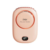 Digital Display Rechargeable Neck Hanging Fan