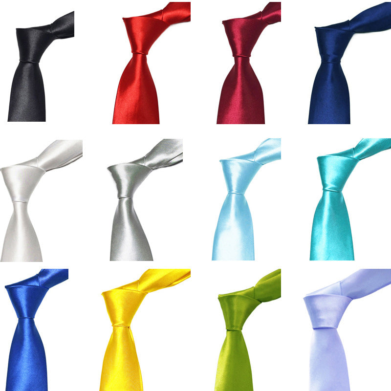 Men Solid Satin Necktie