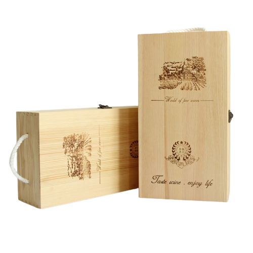 2 Bottles Fit Wooden Wine Box