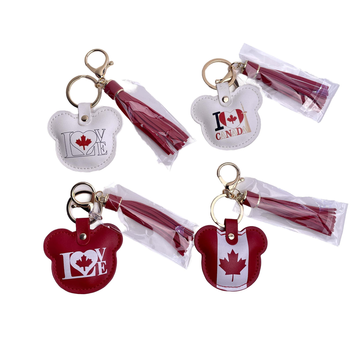 Porte-clés en cuir en forme d'ours 