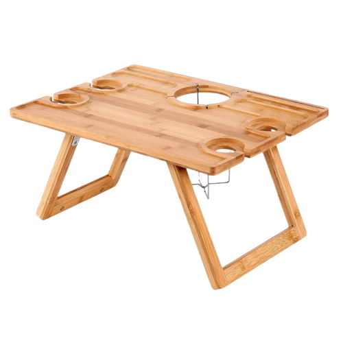 Table-plateau avec accoudoirs de canapé en bambou 