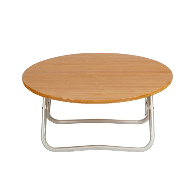 Table ronde pliante en bambou pour le camping 