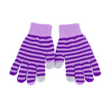 Gants tricotés à rayures 