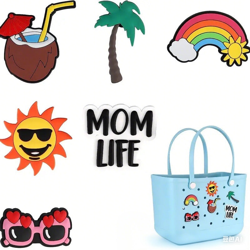 Pendentif rond pour sac de plage de 3 pouces 