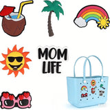 Pendentif rond pour sac de plage de 3 pouces 