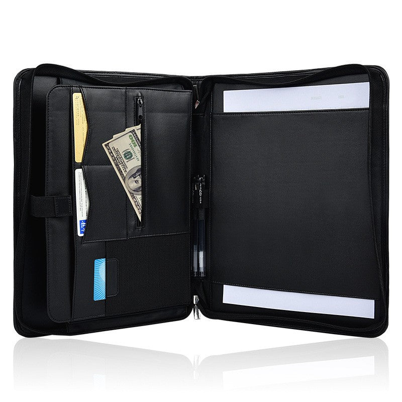 Mallette zippée en cuir synthétique 