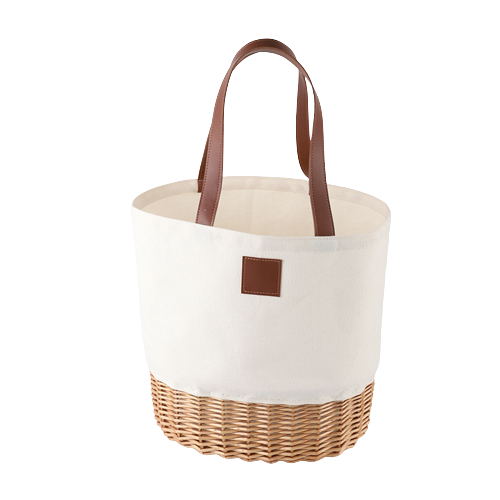 Sac fourre-tout en toile et osier - By Boat 