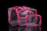 3 sacs de voyage transparents 