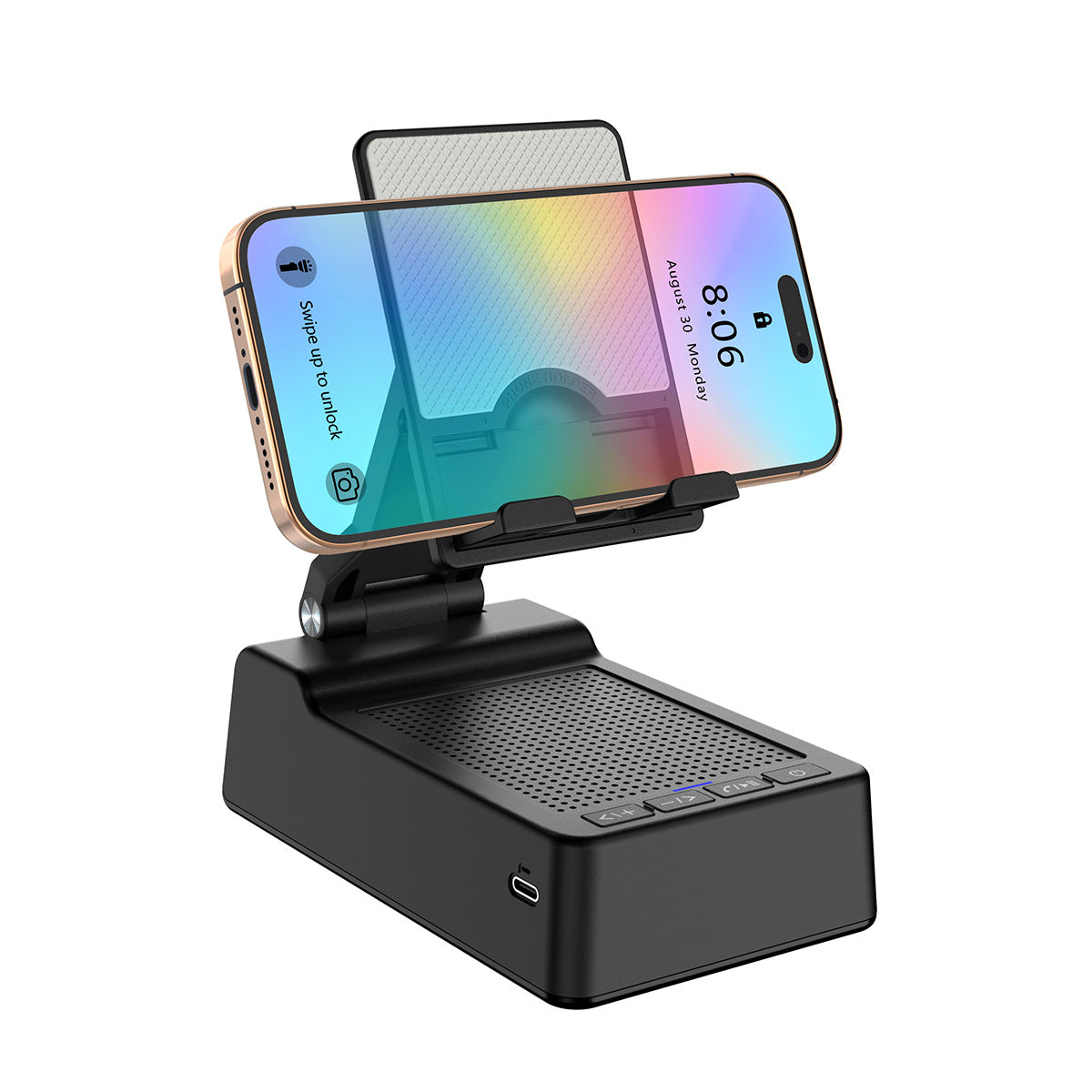 Enceinte Bluetooth avec support de téléphone 