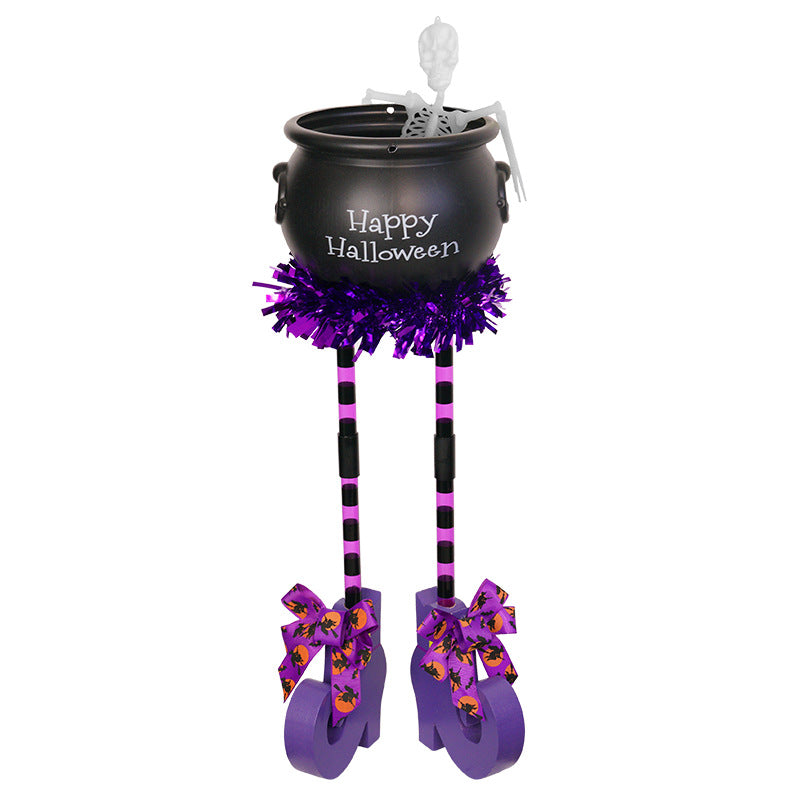 Grand chaudron à bonbons en forme de jambes de sorcière 