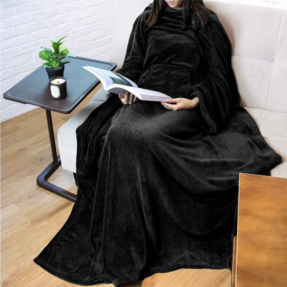 Couverture portable avec manche 