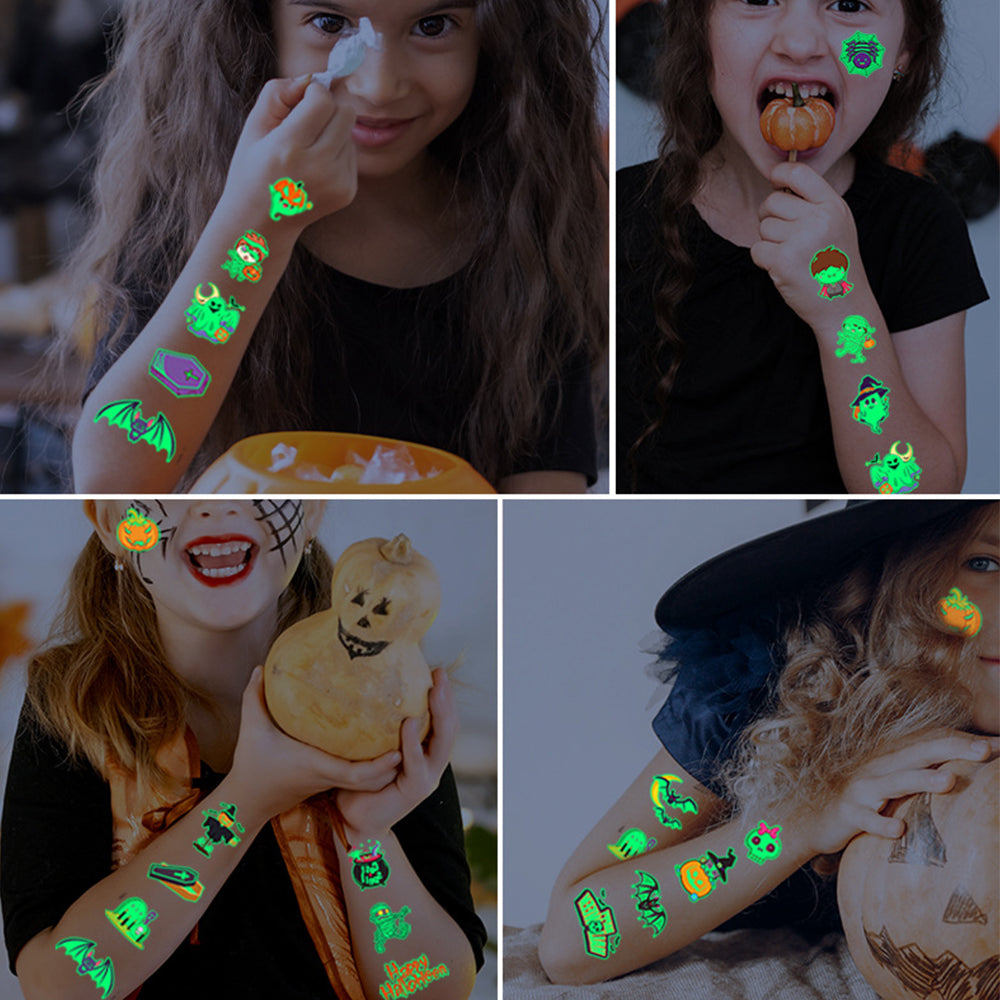 Autocollants de tatouage temporaire phosphorescents 
