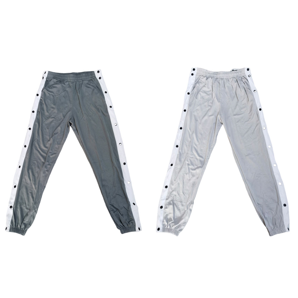 Snap-button Side-slit Casual Pants