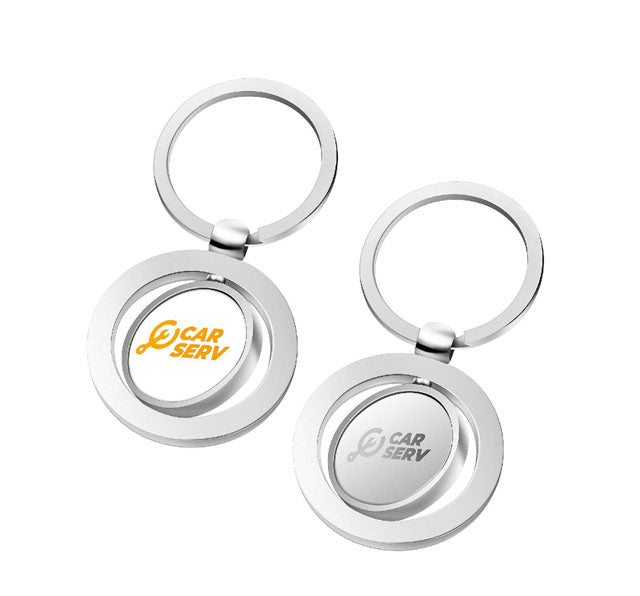 Porte-clés rotatif en métal circulaire 