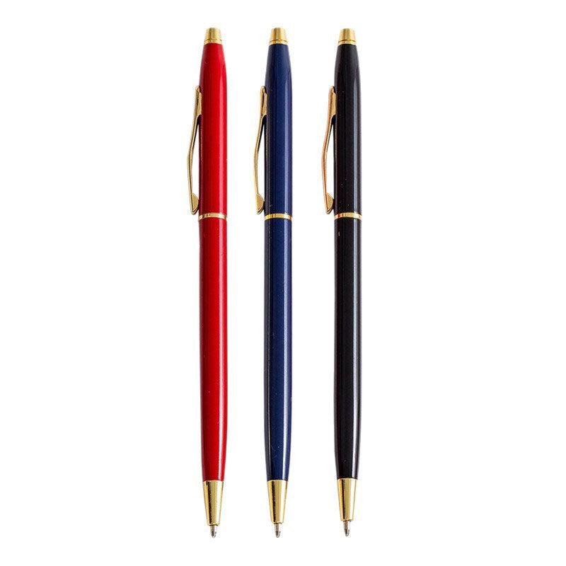 Metal Ballpoint Pen With Gold Trim
