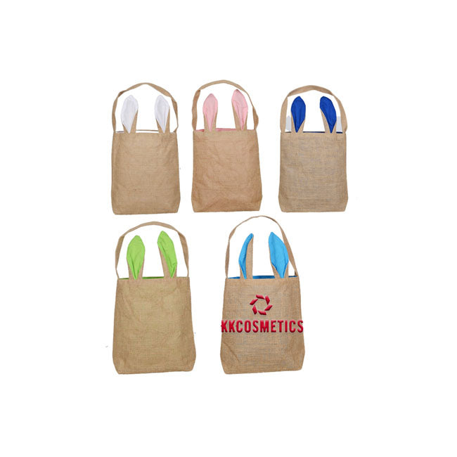 Sac en jute avec oreilles de lapin de Pâques 