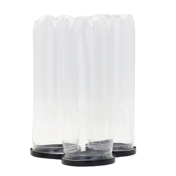 Pot en plastique avec couvercle noir 