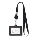 Horizontal Leather Holder With Lanyard