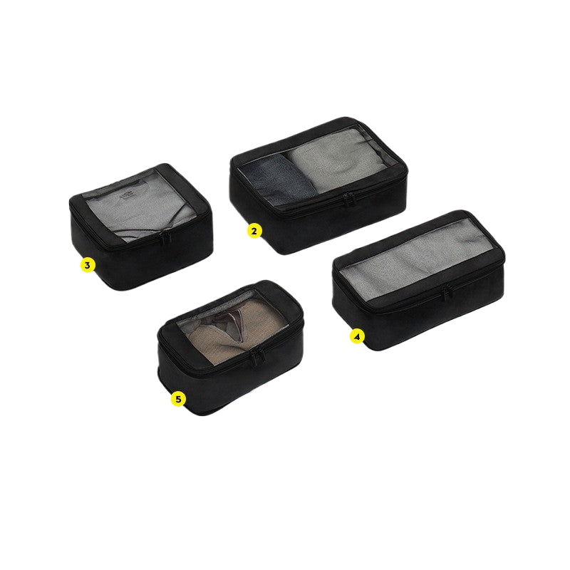 Ensemble de cubes d'emballage compressibles 