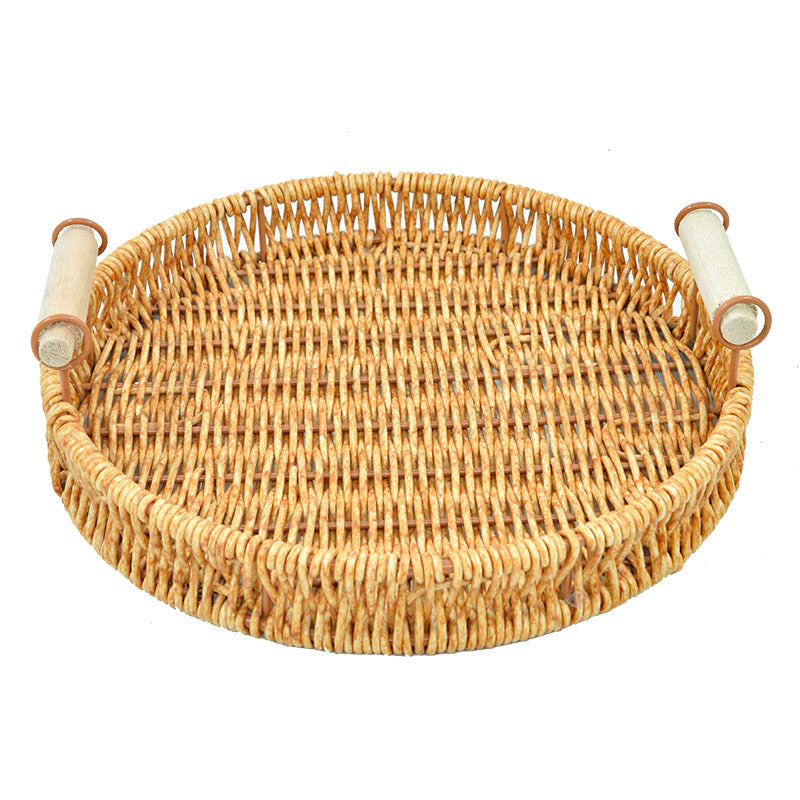 Plateau décoratif en rotin avec logo personnalisé 