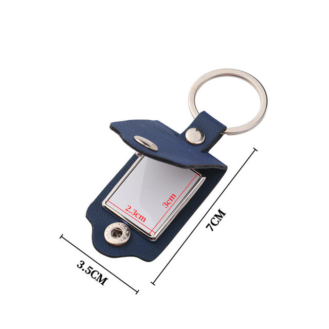 Pu Leather Photo Frame Keychain