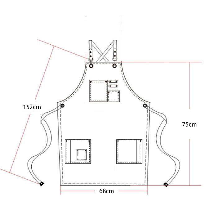 Tablier de travail à bavette en denim réglable 