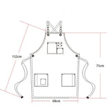 Tablier de travail à bavette en denim réglable 
