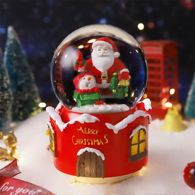 Boule à neige de Noël avec lumière et musique 