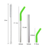 Ensemble de pailles en métal avec embout en silicone 