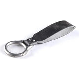 Titanium Alloy Ring Leather Keychain