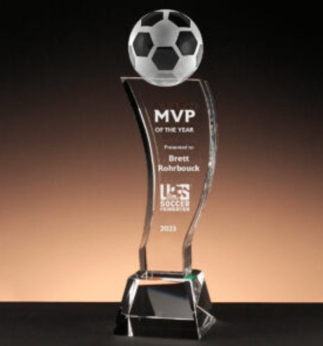 Custom Crystal Trophy With A Ball